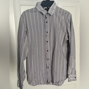 Apt. 9 Men's Black and White Striped Shirt